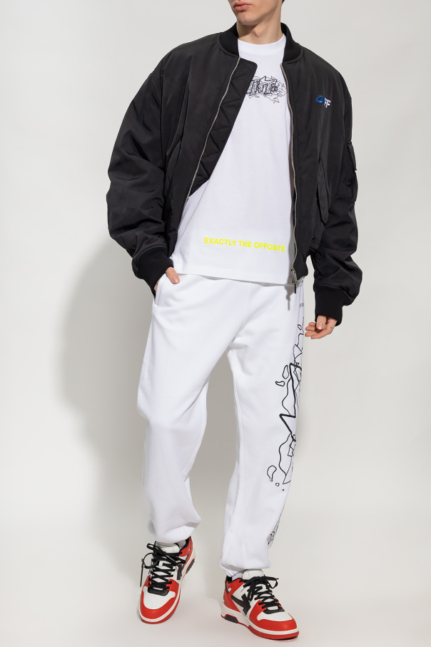 IetpShops Benin White Sweatpants with logo Off White All